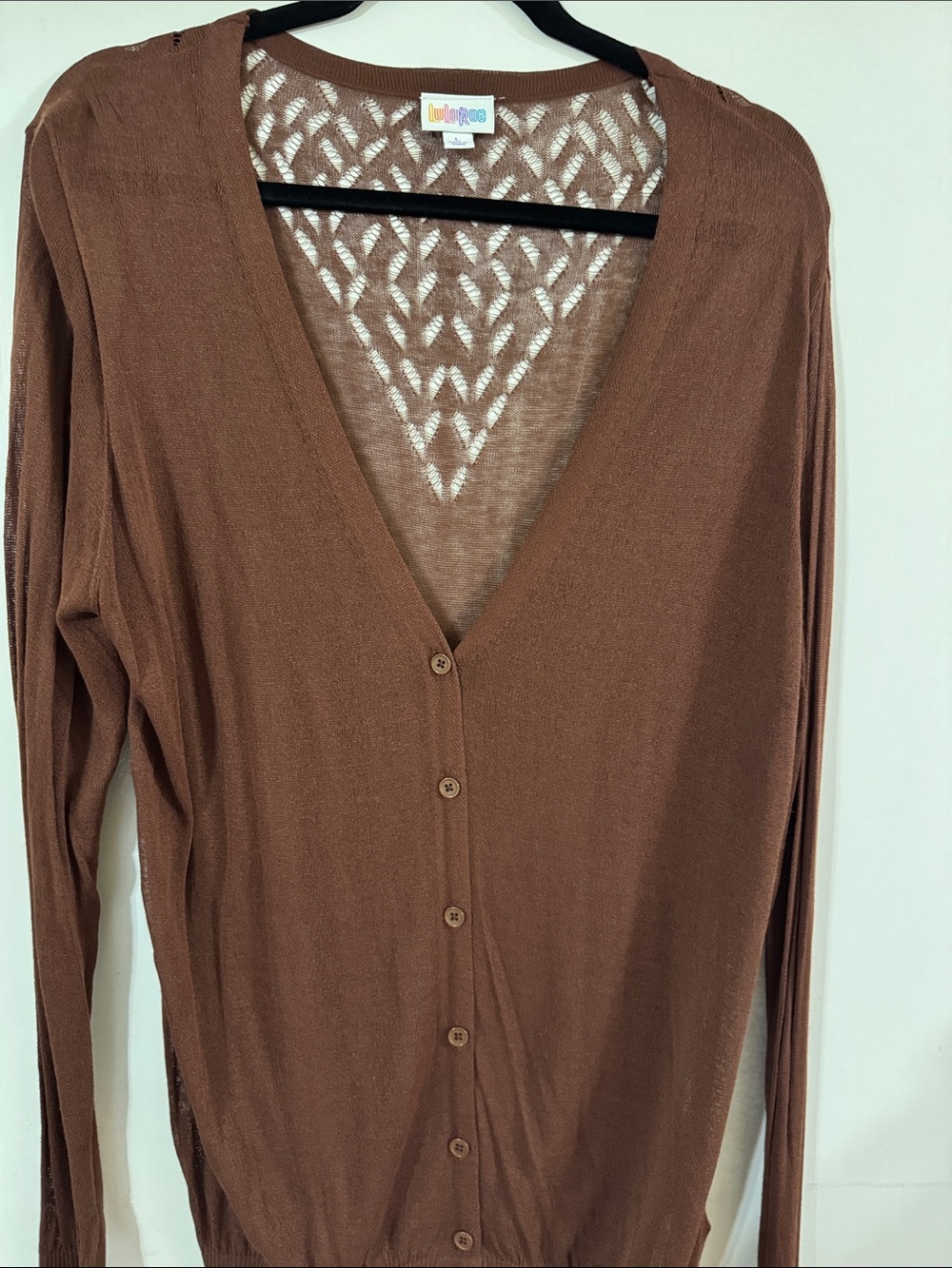 LuLaRoe Women's Brown V-Neck Button Cardigan, Large, NWT